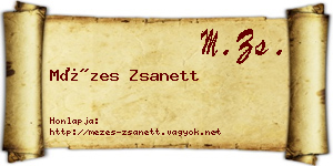 Mézes Zsanett névjegykártya